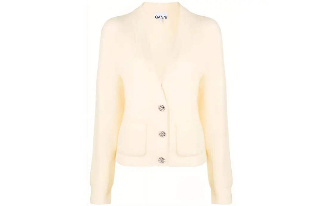 GANNI V-Neck Buttoned Cardigan