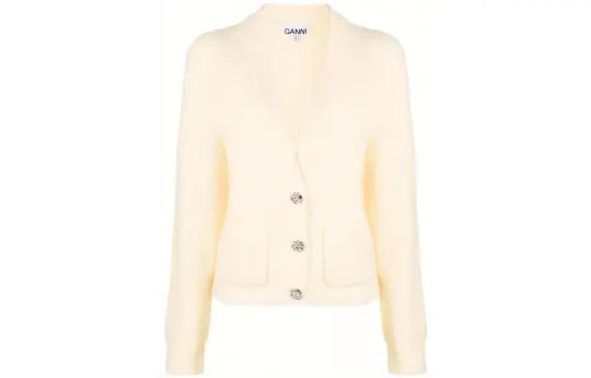 GANNI V-Neck Buttoned Cardigan