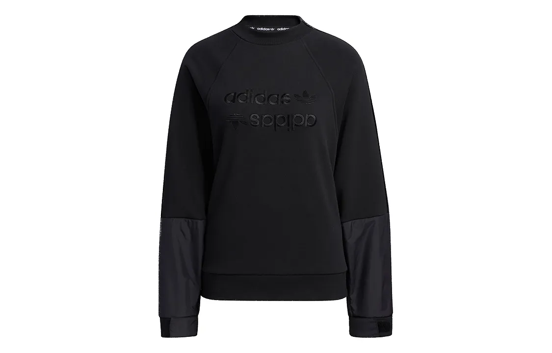 Adidas Originals Sweatshirts Women's Black Crew Neck Moderate Regular