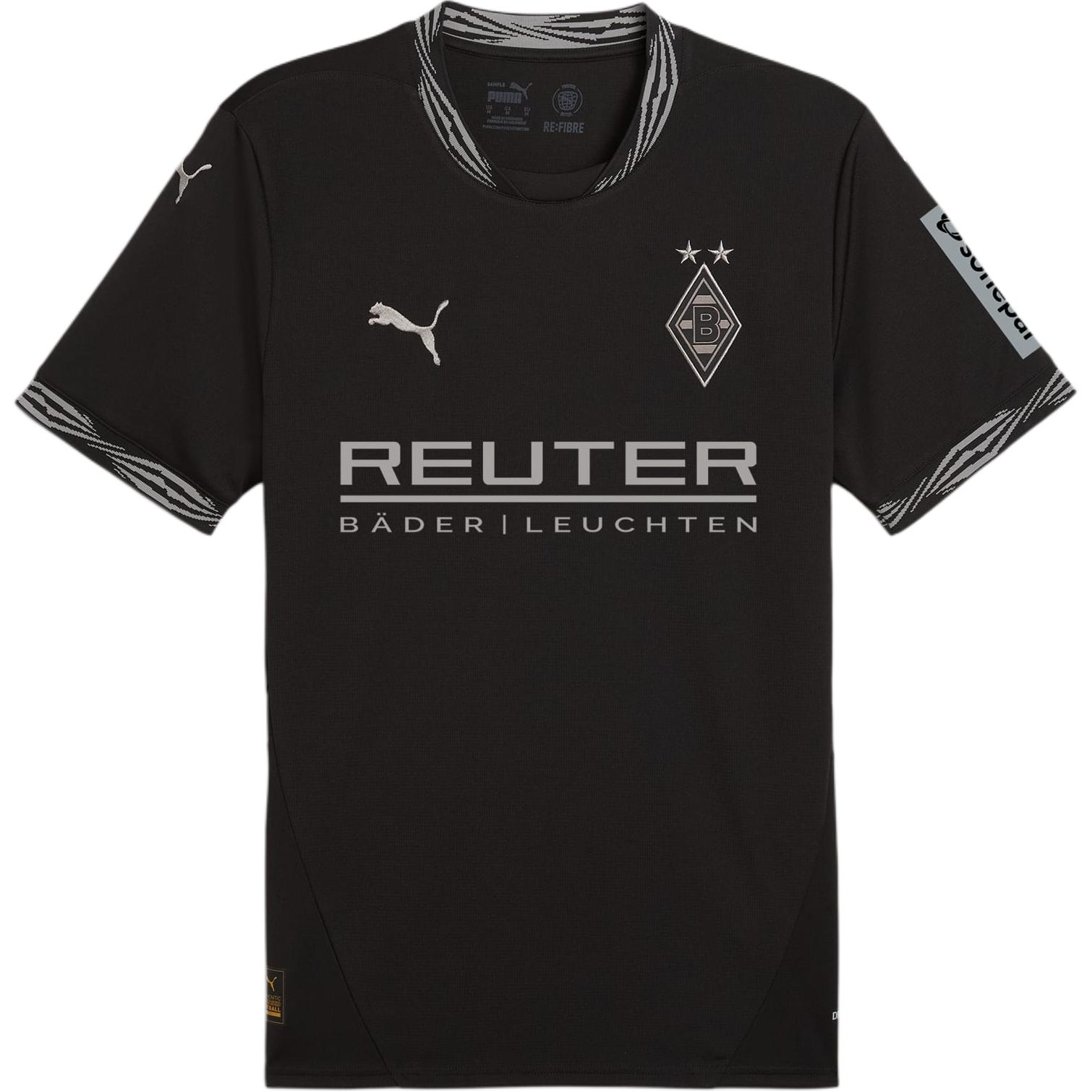 PUMA Borussia Mönchengladbach Soccer Jersey Men's Black Gray