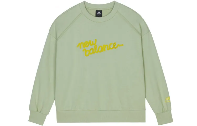 New Balance Sweatshirts Women's Green Crew Neck Moderate Straight Fit