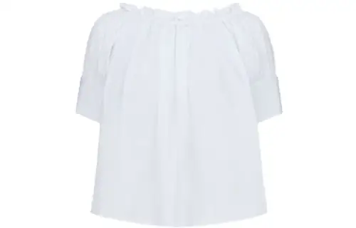 DIOR Quarterly New Products Shirts Women's White Ruffle Collar Moderate Shirt