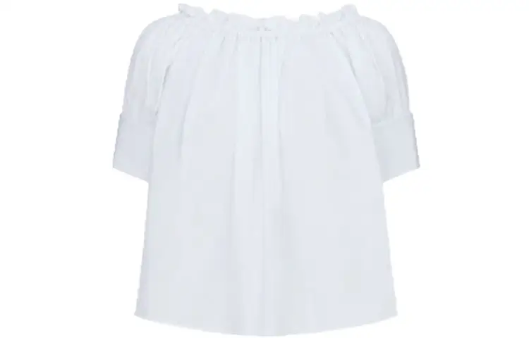 DIOR Quarterly New Products Shirts Women's White Ruffle Collar Moderate Shirt