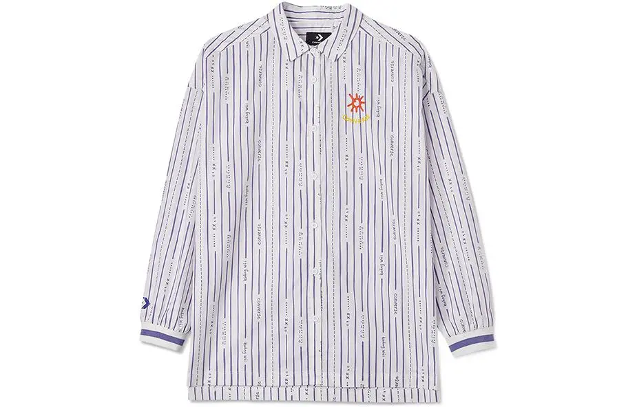 Converse Shirts Women's Blue Lapel Moderate Straight Fit