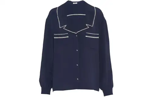 MIU MIU Shirts Women's Blue Lapel Moderate Shirt