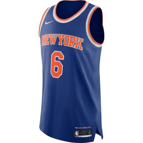 Nike New York Knicks Kristaps Porzingis Authentic Jersey Icon Edition Letter Logo Printed Breathable Sports Round Neck Sleeveless Basketball Vest Men's Dark Blue
