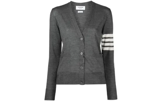 THOM BROWNE 4 Bar V Neck Cardigan