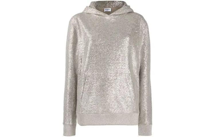 SAINT LAURENT Sweatshirts Women's Silver Hooded Moderate Regular