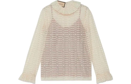 GUCCI Lovelight Lace Cardigan Beige