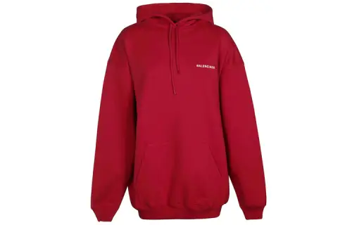 Balenciaga Sweatshirts Women's Red Hooded Moderate Regular