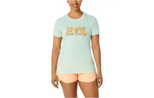 Asics Balanced Short Sleeve Tee T Shirt Women's Green
