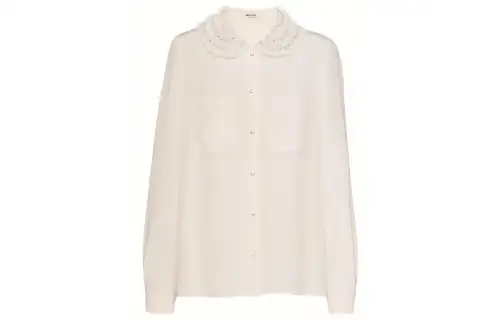 MIU MIU SS22 Shirt Women's Egg White Stone Color