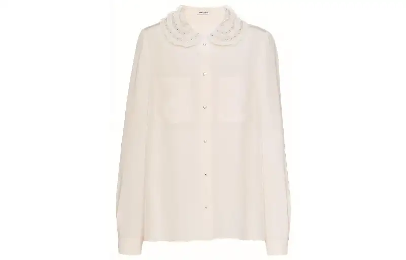 MIU MIU SS22 Shirt Women's Egg White Stone Color