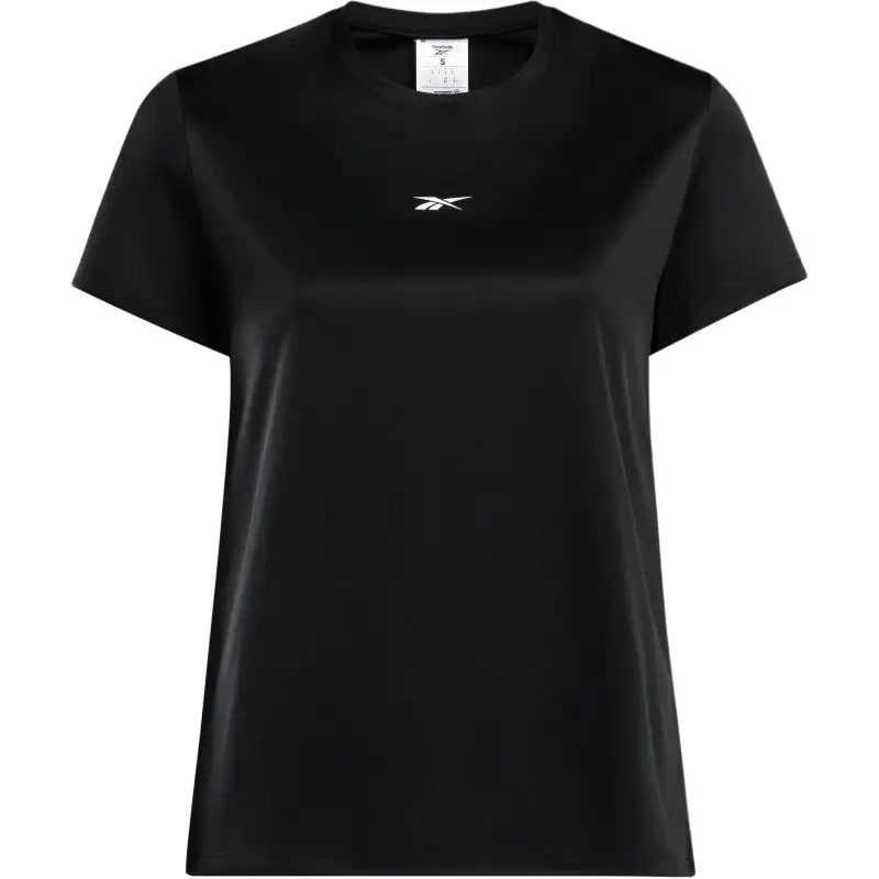 Reebok T Shirts Women's Black Crew Neck Moderate Straight Fit