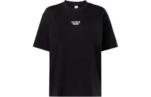Reebok T Shirts Women's Black Crew Neck Moderate Straight Fit