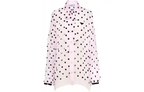 PRADA Sequin-Embellished Chiffon Shirt