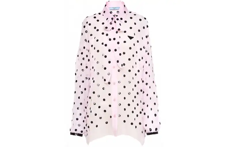 PRADA Sequin-Embellished Chiffon Shirt