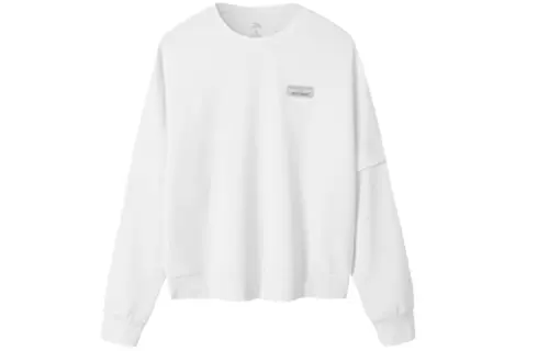 ANTA Variety Training Collection Sweatshirts Women's Papyrus White Crew Neck Moderate Regular