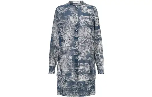DIOR Quarterly New Products Shirts Women's Blue Stand Collar Moderate Other