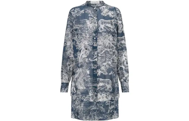 DIOR Quarterly New Products Shirts Women's Blue Stand Collar Moderate Other
