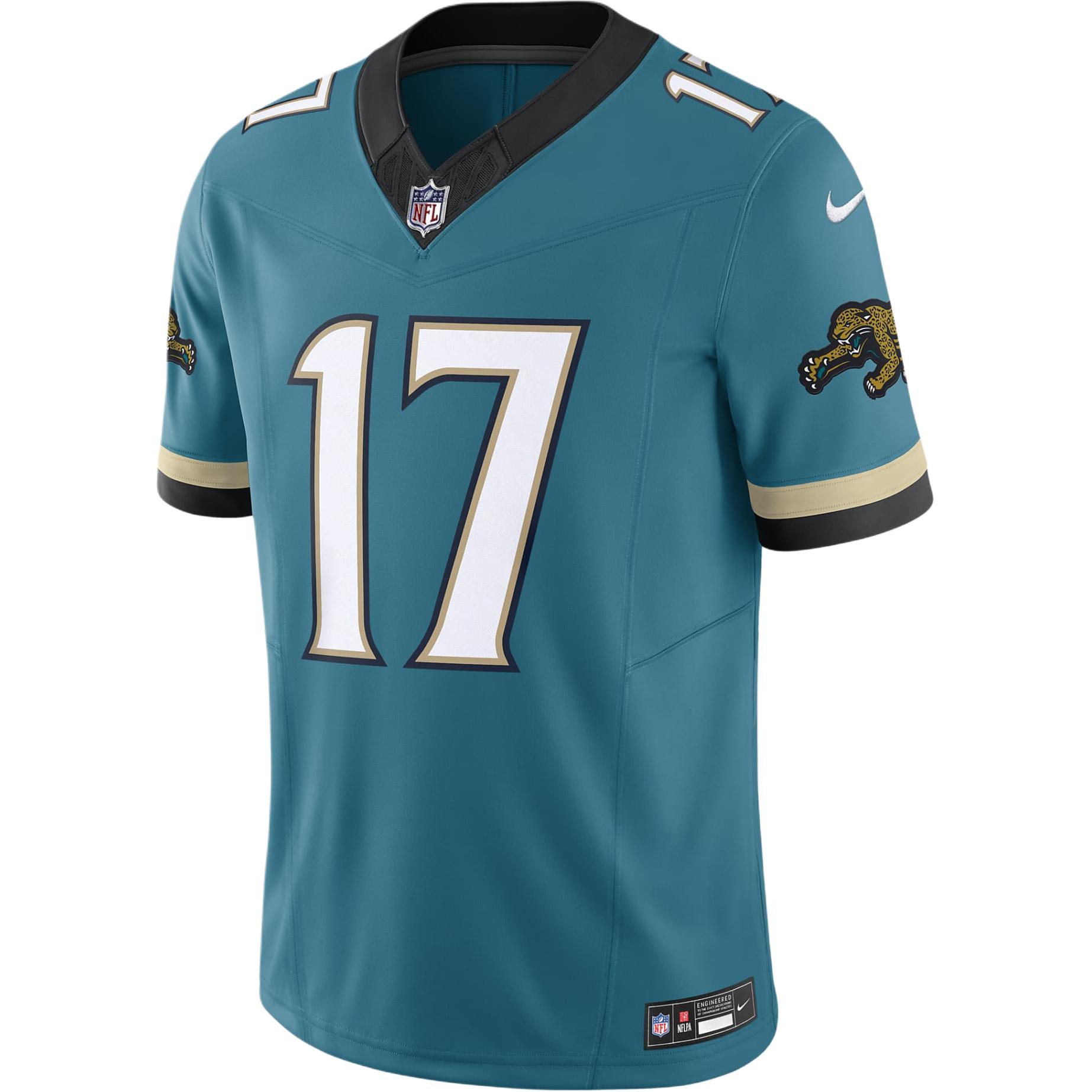 Nike NFL Dri-FIT Limited Jacksonville Jaguars Number 17 logo brand logo short-sleeved football jersey men's teal