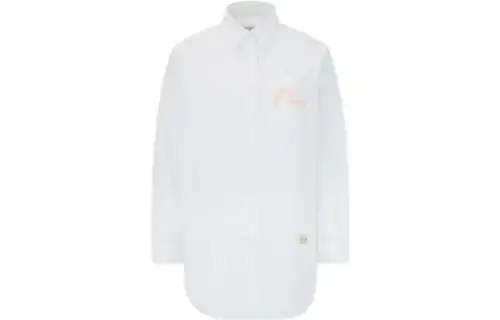EVISU Shirts Women's White Pointed Collar Moderate Straight Fit