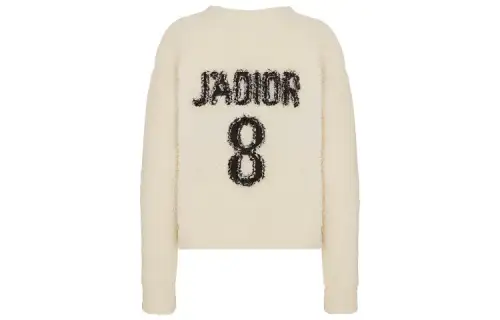 DIOR Quarterly New Products Knitwear Women's Ecru Crew Neck Moderate Other