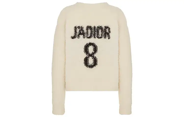 DIOR Quarterly New Products Knitwear Women's Ecru Crew Neck Moderate Other