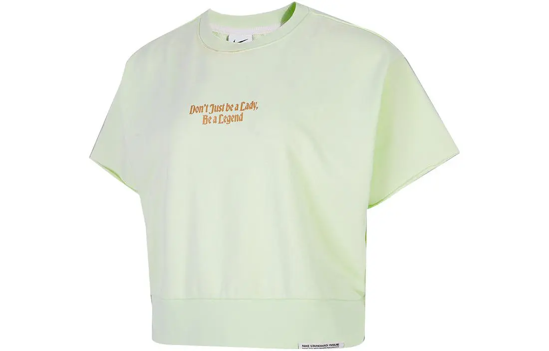 Nike T-Shirts Women's Green Crew Neck Moderate