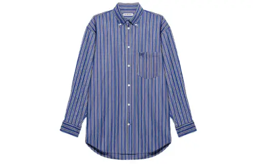 Balenciaga Striped Large Fit Shirt 'Navy/Light Grey'