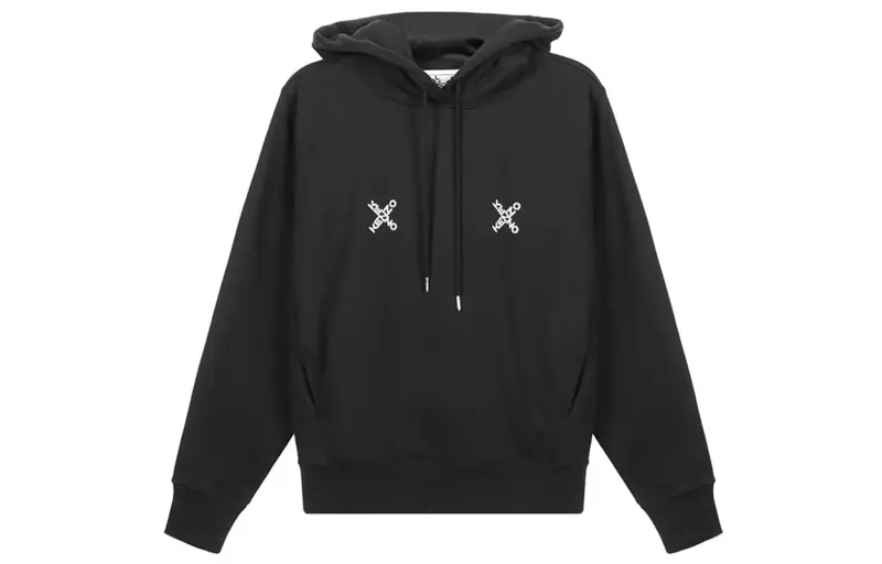 KENZO FW20 Long Sleeved Hooded Loose Fit Sweatshirt Spring Fall Winter Women's Black