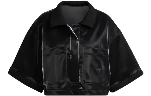 Adidas Originals Polo Shirts Women's Black Polo Collar Moderate Straight Fit