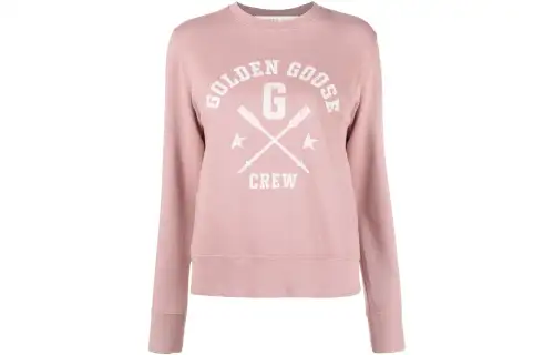 Golden Goose Sweatshirts Women's Pink Crew Neck Moderate Regular