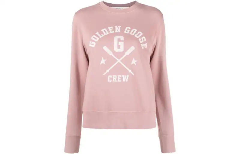 Golden Goose Sweatshirts Women's Pink Crew Neck Moderate Regular
