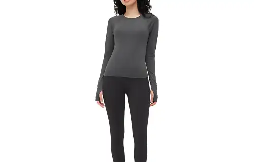 UNIQLO T Shirts Women's Asphalt Gray Crew Neck Moderate Straight Fit