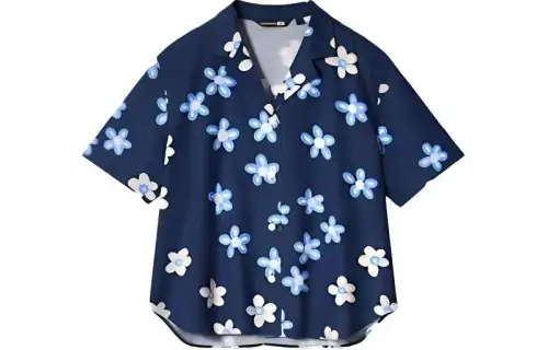 UNIQLO X Marimekko Shirts Women's Blue Lapel Moderate Other