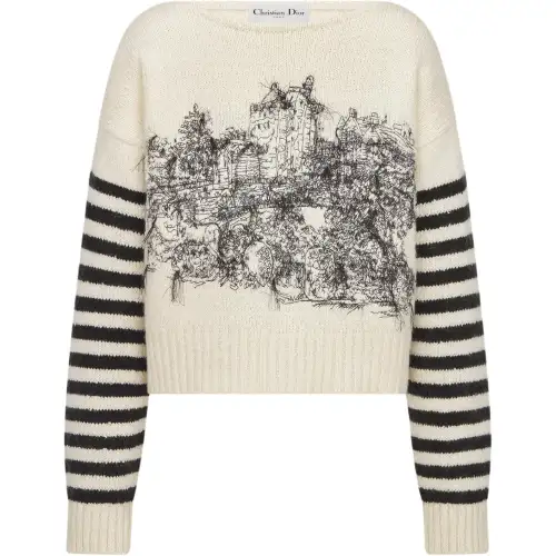 DIOR FW24 Sweater Women's Black White