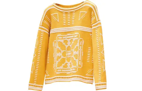 HERMES Knitwear Women's Yellow Crew Neck Moderate Other