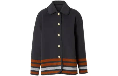Burberry Knitwear Women's Gray Lapel Moderate