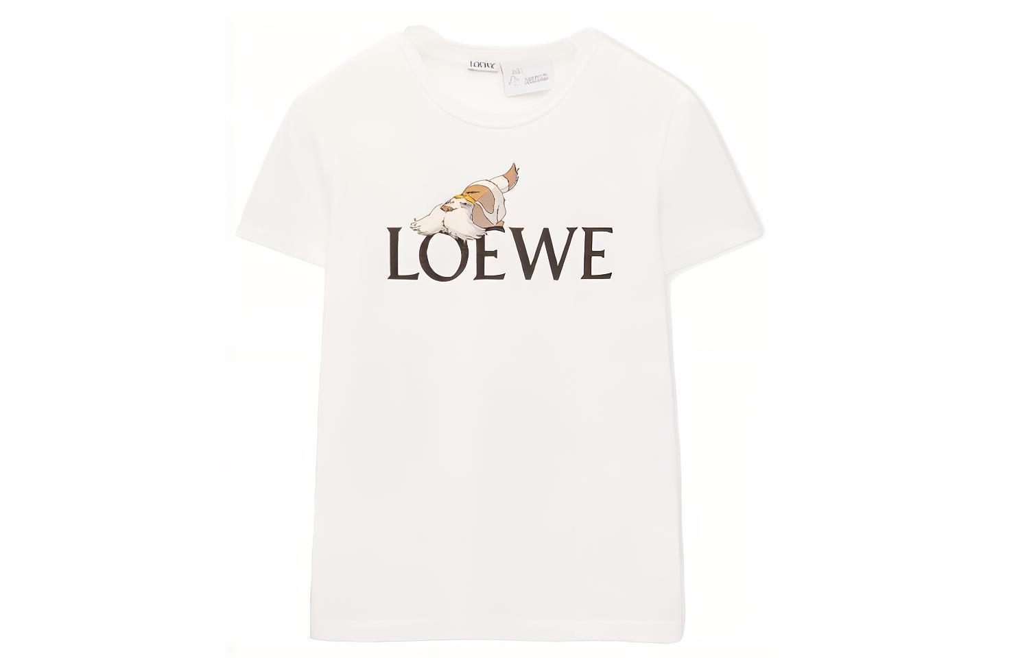 Женская футболка LOEWE x Howl's Moving Castle (белая)