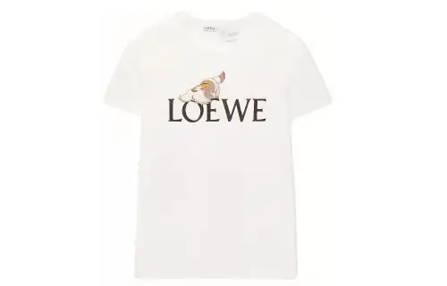 LOEWE T Shirts Women's White Crew Neck Moderate Straight Fit
