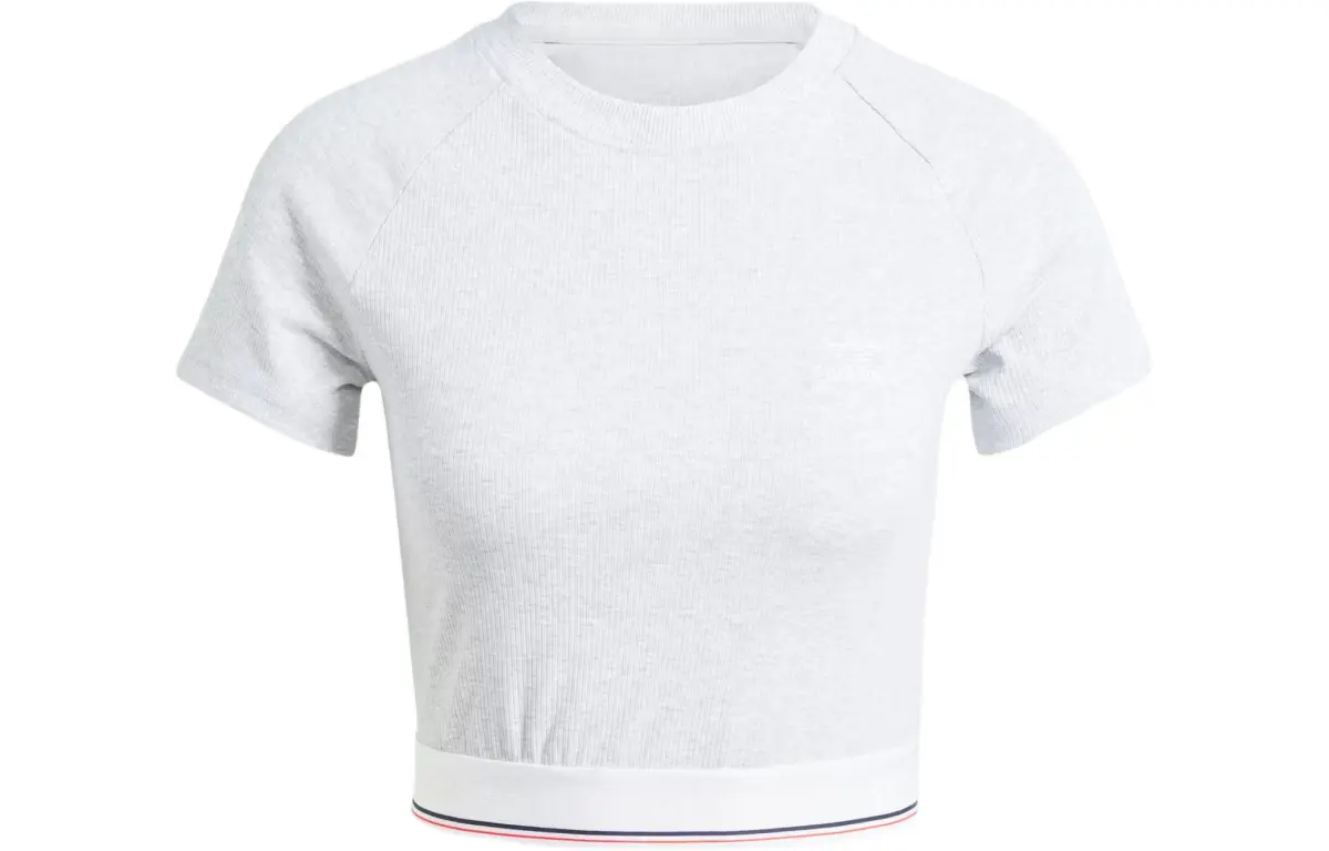 adidas originals Tape Waistband Tee 'Light Grey Heather'