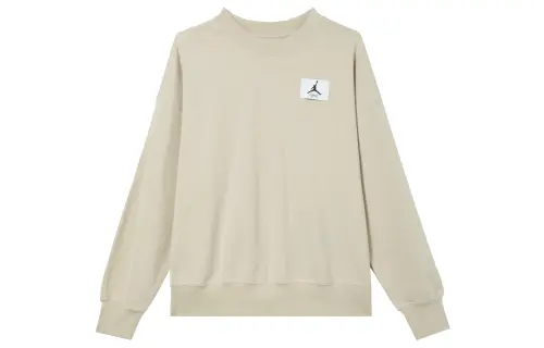 Jordan Sweatshirts Women's Dune White Crew Neck Moderate Regular