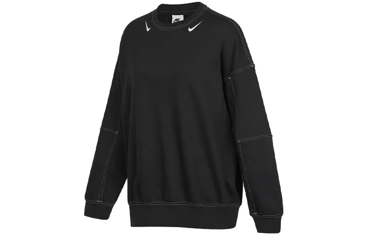 Nike Sweatshirts Women's Black Crew Neck Moderate