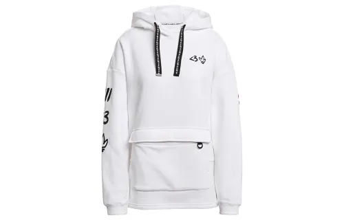 Adidas Originals Sweatshirts Women's White Hooded Moderate Regular