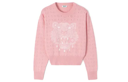 KENZO Knitwear Women's Pink Crew Neck Thickened Heavyweight