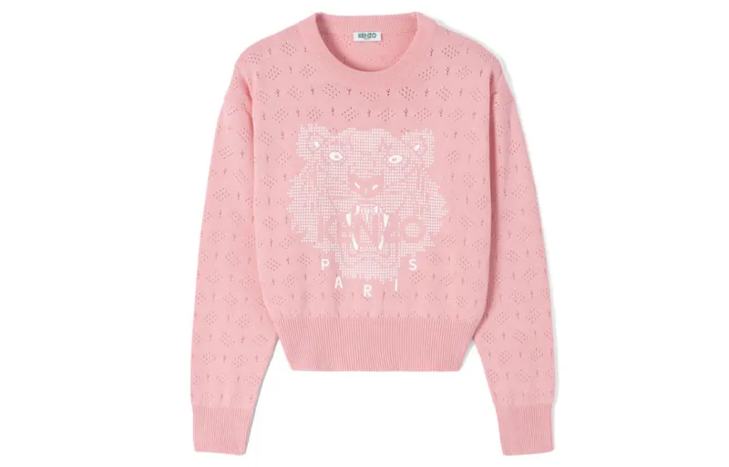 KENZO Knitwear Women's Pink Crew Neck Thickened Heavyweight