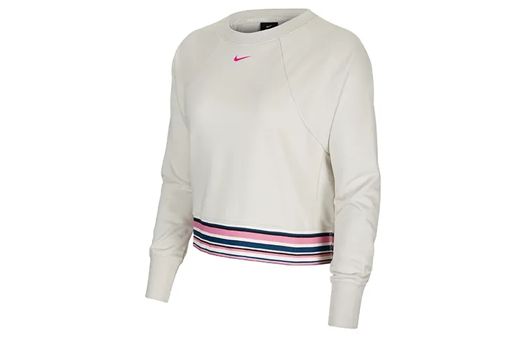 Nike Sweatshirts Women's Light Bone Pink Crew Neck Moderate Straight Fit