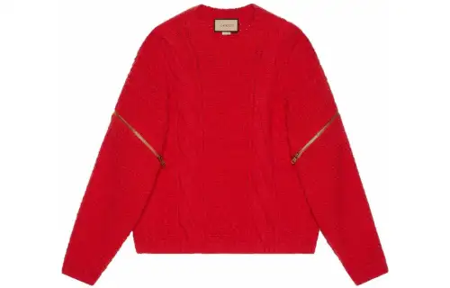 GUCCI Cashmere Sweaters Women's Red Crew Neck Moderate