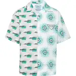 PRADA Shirts Men's Green Lapel Moderate